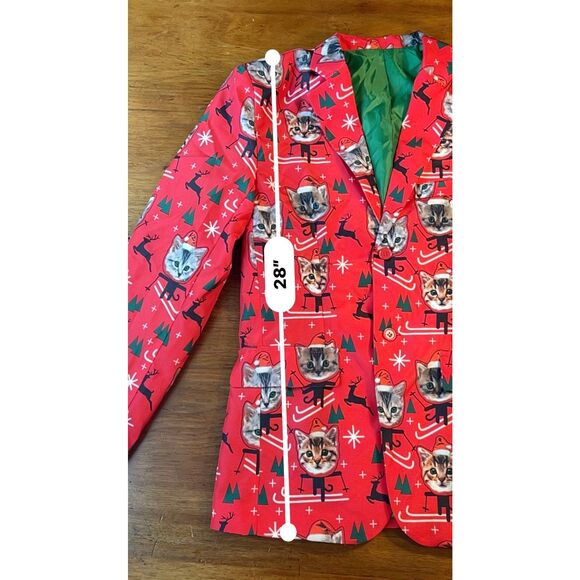 Ugly Christmas Blazer With Cat Size S 34-36 - Picture 9 of 10